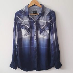 Rails Blue Plaid Button Down Shirt (S)